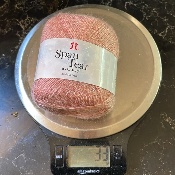 🐑 Lace Yarn with sequins, soft salmon pink color, Japanese yarn - Picture 8 of 10